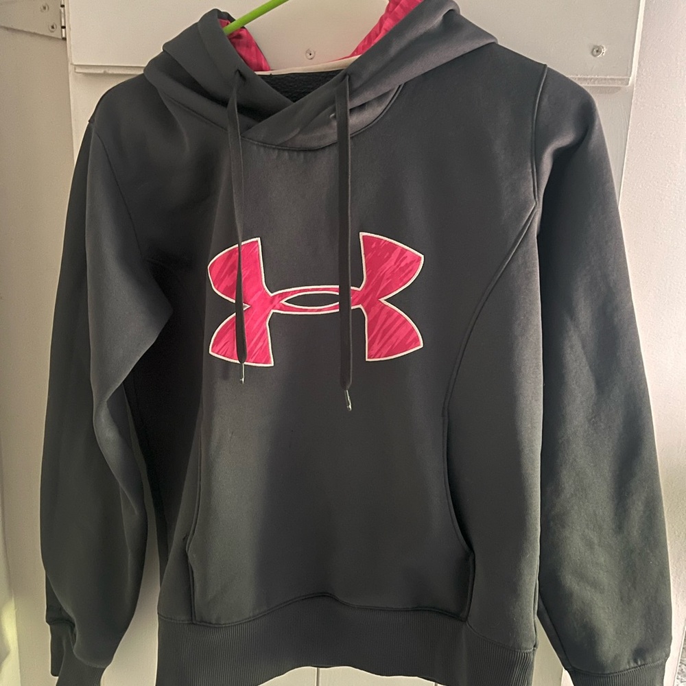 Under Armour Black Hoodie with Pink Trim
